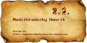 Medzihradszky Henrik névjegykártya