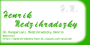 henrik medzihradszky business card